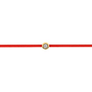 Red Diamond String Bracelet, 14K Solid Gold, Certified Diamond, Lucky Thread Bracelet, Diamond Friendship Bracelet, Gift For Women or Her