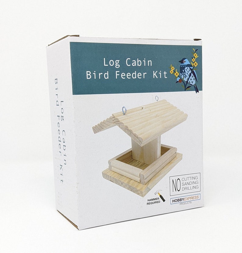 Log Cabin Bird Feeder Kit Etsy