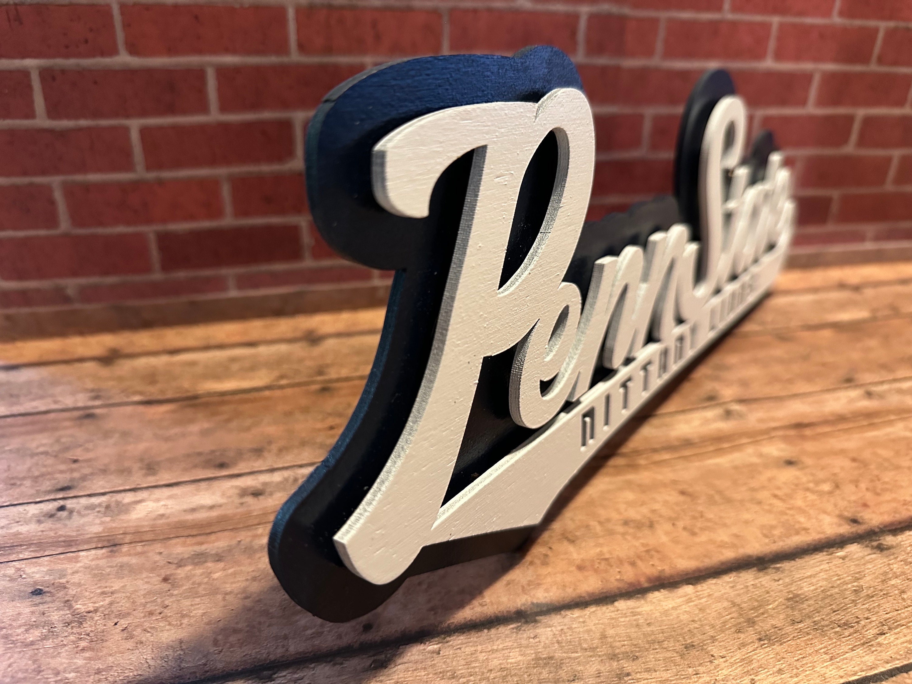 Penn Script Logo Penn State Layered Script Logo Sign - Decorative Man Cave, Dorm, Etc ...