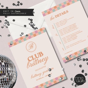Trendy Swiftie Bachelorette Invitation & Itinerary: DIY Canva Template