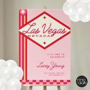 Vegas bachelorette welcome sign, las vegas bachelorette, 24x36 canva template, bachelorette invite las vegas, casino bachelorette decor