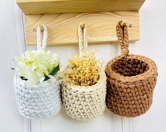 Crochet Wall Hanging Basket: Eco-Friendly Cotton Storage