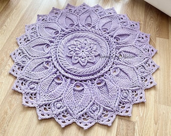 Crocheted Round Rug: Handmade Nursery Rug Mat
