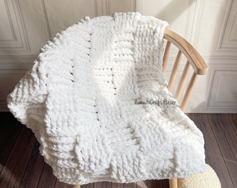 Op maat gemaakte grof gebreide deken: jumbo chenilledoek