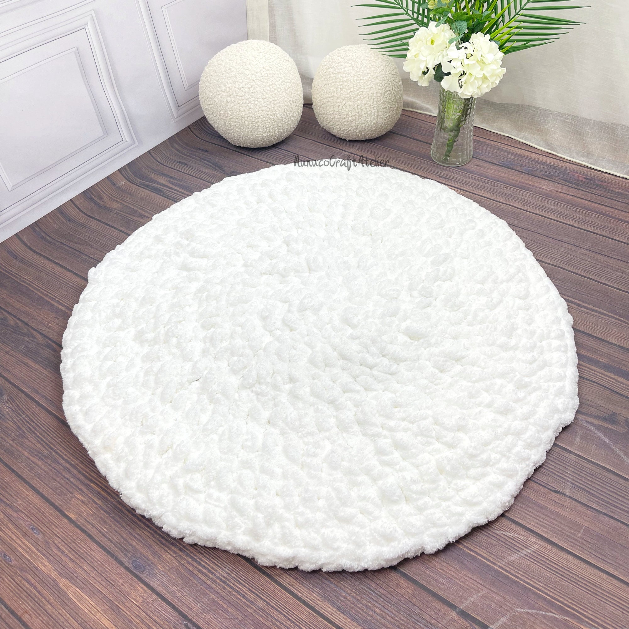 Chunky Wool Rug, Soft Wool Rug, Handmade Rug, Knitted Rug, Chunky Knit Carpet, Chenille Bath Mat