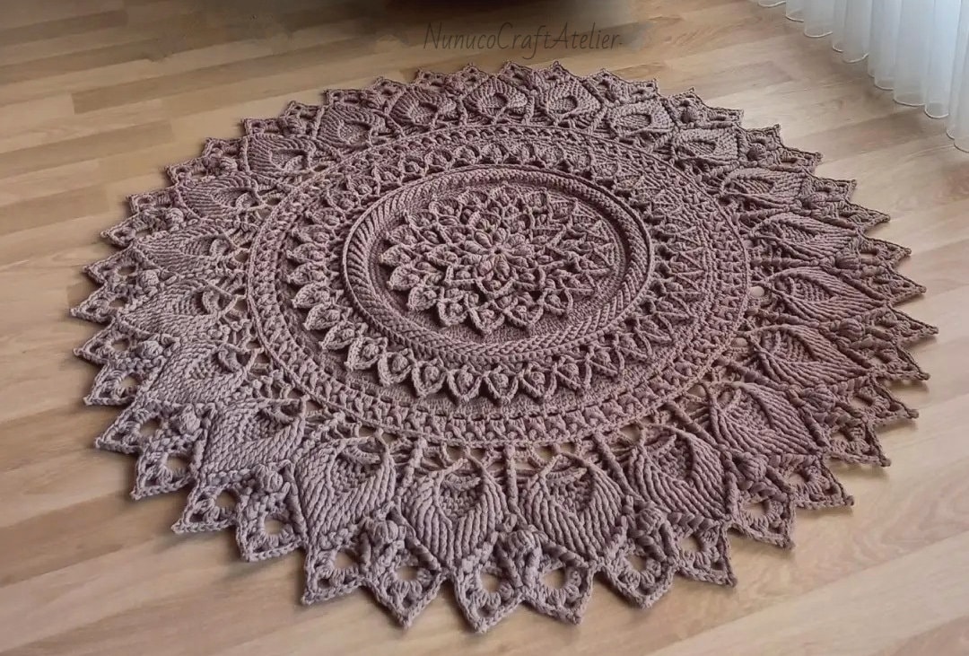 Round Crochet Rug: Braided Nursery Mat, Home Decor - Etsy