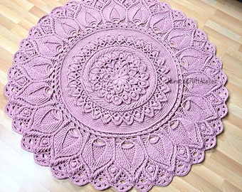 Handmade Round Crochet Rug: Nursery Decor, Elegant Home Accent