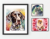 Unique Custom Pet Portrait, Personalized Watercolor Pet Painting, Digital Art from Photo, Pet Memorial Gift, Perfect Pet Gifts
