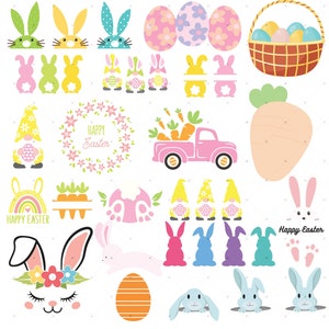 50 Bundle SVG, Easter, Easter Bunny, Easter Eggs, Happy Easter, SVG, Clipart, Clipart For Circut, Clipart For Silhouette, Instant Download