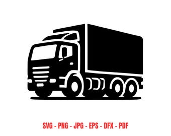 Caminhão de entrega SVG, caminhão baú, clipart, veículo comercial, silhueta, transporte, logística, van de carga, arquivo vetorial, arquivo de corte, design Cricut, carro