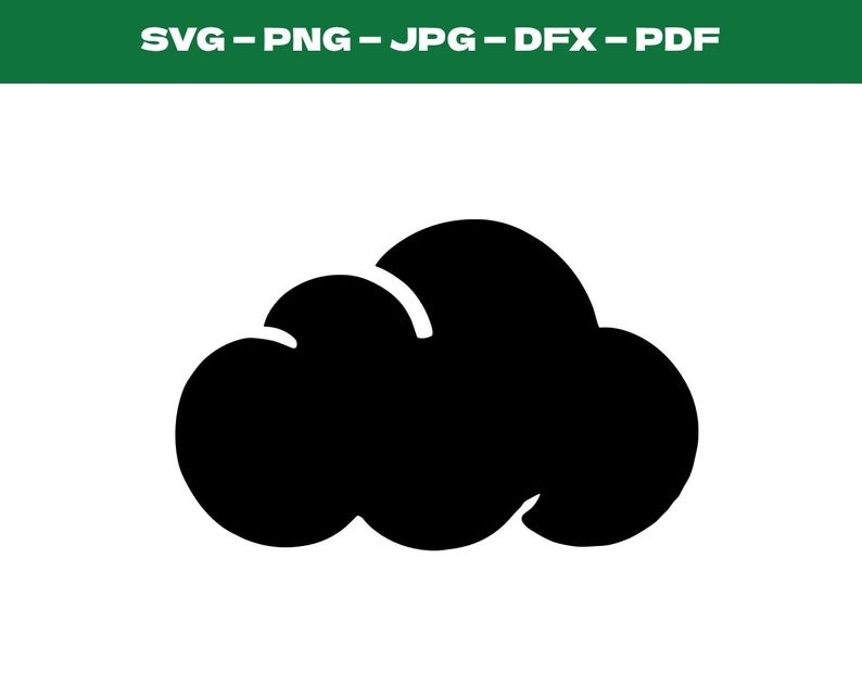 Cloud SVG Cut File Design Vector Clipart Silhouette Cricut Digital ...