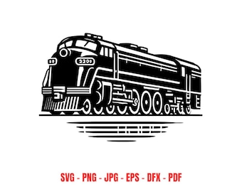 Vintage train locomotive svg engine silhouette railway clipart retro transportation vector file cut file cricut design digital download