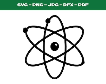 Símbolo Atômico em SVG, Pacote de Arquivos Vetoriais de Ciências, Arquivo de Corte de Química Nuclear, Presente para Professor de Física, Decoração de Laboratório de Ciências, Arte para Estudantes de Ciências