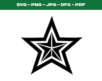 Star SVG Nautical Navy Star Digital Download Military Star Design SVG File for Cricut Silhouette Cut Files Vector Clipart Bundle Star Logo