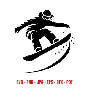 Snowboarder SVG Winter Sports Wall Decor Digital Download Ski Resort Decoration Gift for Snowboard Enthusiast Extreme Sports Silhouette