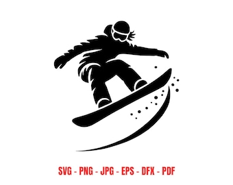 Snowboarder SVG Winter Sports Wall Decor Digital Download Ski Resort Decoration Gift for Snowboard Enthusiast Extreme Sports Silhouette