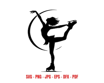 Figure Skater, Silhouette, SVG, Ice Skating, Cricut, Cut File, Digital Download, Clipart, Design, Bundle, Instant Download