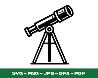 Telescope svg png dxf digital file telescope clipart science education decor wall art teacher gift school decal astronomy space decor logo