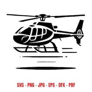 Könnte beinhalten: Schwarz-weiße Silhouette eines Hubschraubers im Flug. Der Hubschrauber hat einen Hauptrotor und einen Heckrotor. Der Hubschrauber fliegt über einem weißen Hintergrund.