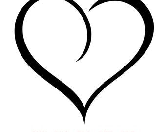Arquivo digital para Silhouette com contorno de coração em SVG - svg, png, eps, dxf, pdf. Design para casamento, design romântico, arquivo de corte para Silhouette, download instantâneo.