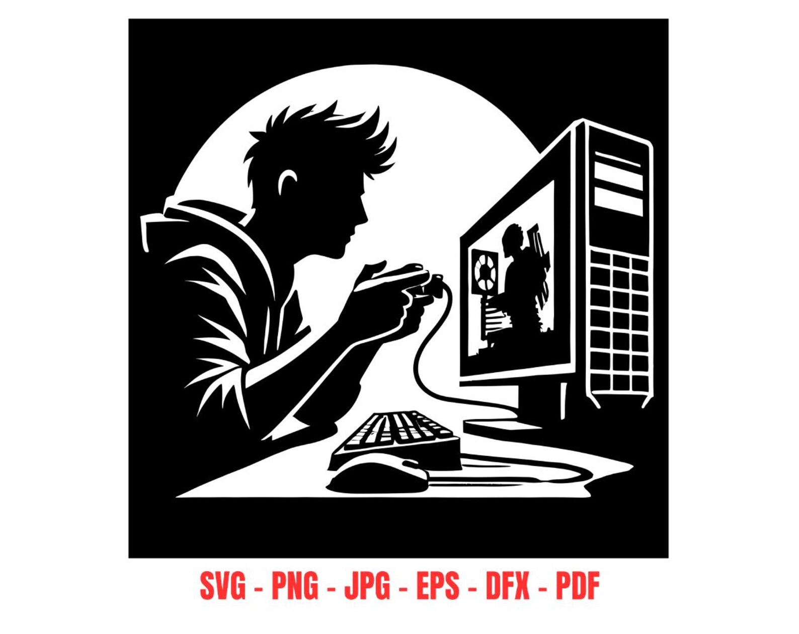 Gamer SVG Gaming Cut File Video Game Player Digital Design Cricut ...