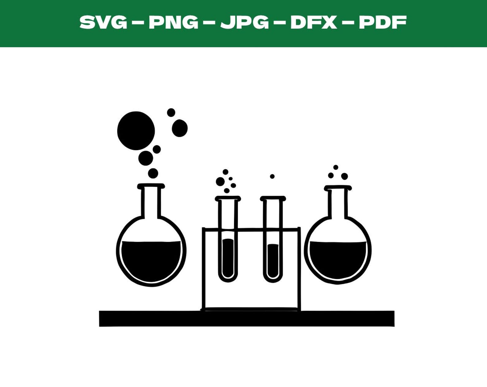 Beacker Dxf Chemistry Laboratory Test Tubes Beaker Digital Design Cricut Science ...