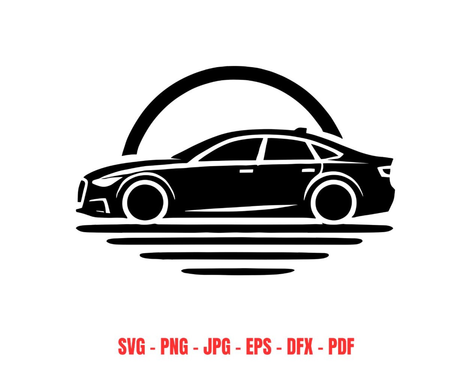 Modern Car Silhouette Svg Png Dxf Jpg Pdf Eps, Automobile Vector ...
