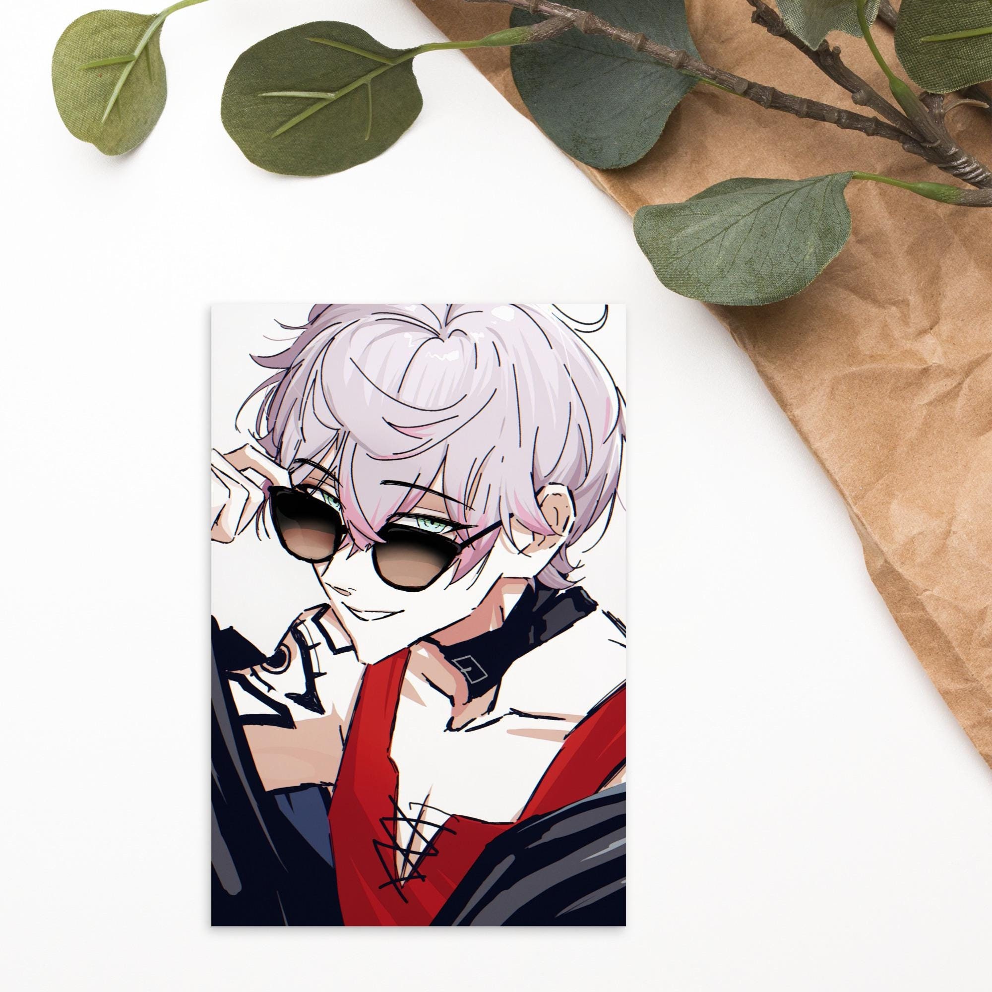 Sunglasses Unknown Saeran Ray Choi Postcard Mystic Messenger