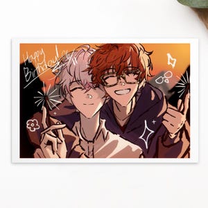 Saeran et Saeyoung Ray 707 Choi Bday 2025 Carte postale Messager mystique