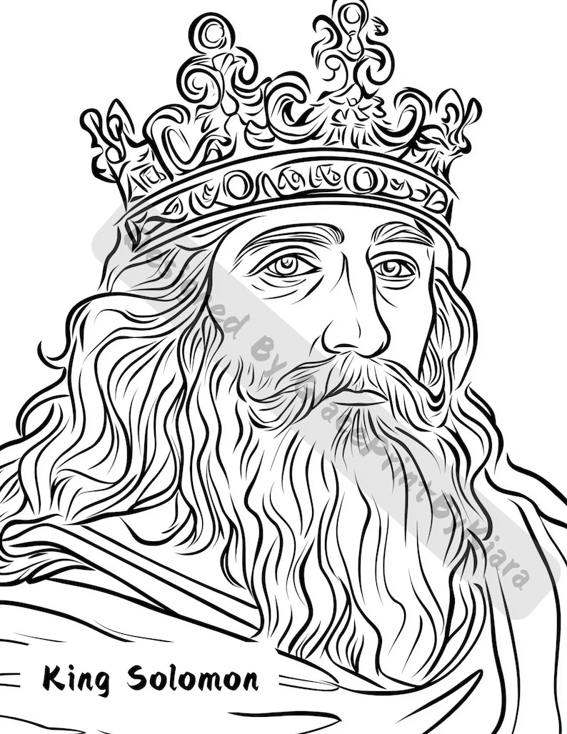 King Solomon Bible Coloring Pages for Adults and Kids, Scripture ...