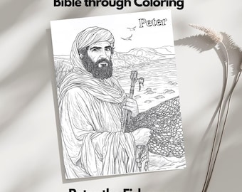 Christian coloring sheet of Peter the apostle from the Bible | Perfect for Adults, Kids, Homeschool, Sunday School, and Kids Ministry