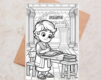 Samuel Biblical Christian Coloring Sheet | Bible Story coloring sheet printable for kids
