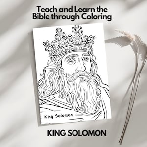 King Solomon Bible coloring pages for Adults and Kids, scripture coloring | Perfect Christian coloring page for Homeschool and Sunday School