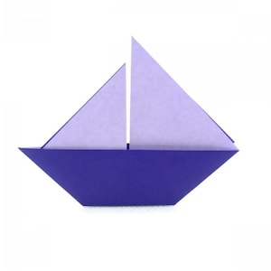 Eenvoudige boot origami - eenvoudig - kleur- en maatvariatie - mat origamipapier - beeldje 2 inch / 3 inch - beeldje