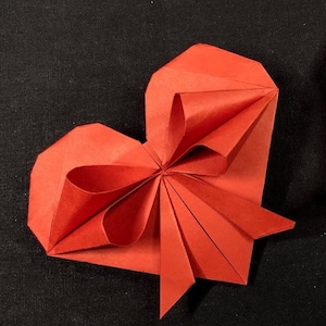 Origamipapier hart en strik - Valentijnsdag