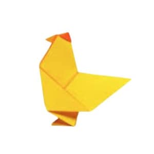 Origami kip - variatie in kleur en maat - staand
