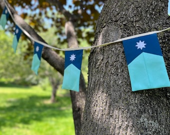Minnesota State Flag Bunting: North Star Cabin Decor