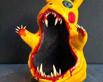Figura de Monster Pika impresa en 3D pintada a mano hecha a pedido
