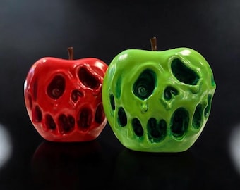 Manzana venenosa impresa en 3D pintada a mano, hecha a pedido