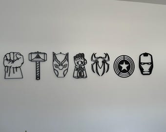 Marvel inspired superhero wall art