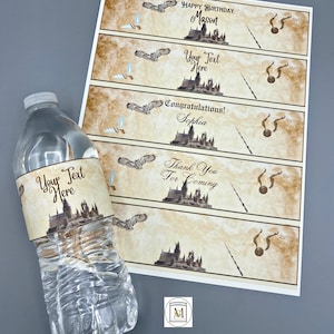 Wizard Water Bottle Labels/EDITABLE/Wedding/Party Labels/Elegant Party Labels/Food Labels/Party Favors/Party Decorations/Baby Shower Labels