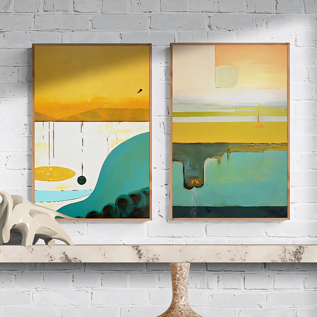 Printable Abstract Landscape Art, Set of 2 Tranquil Art Printables