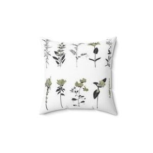 Elegant Botanical Square Pillow | Home Decor, Floral Cushion, Gift for Her, Living Room, Couch Accessory