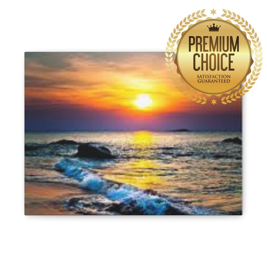 Coastal Sunset Canvas Print: Beach Wall Art, Ocean Photography - Etsy