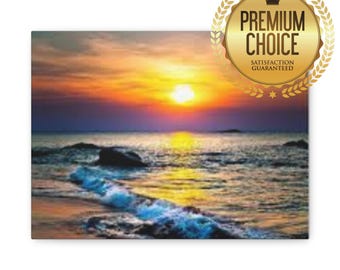 Coastal Sunset Canvas Print: Beach Wall Art, Ocean Photography