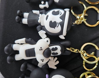 Bendy. Bendy and the ink machine. Bendy gift. Bendy characters. Bendy keychain. Bendy and the ink machine keyring. Character keychain.