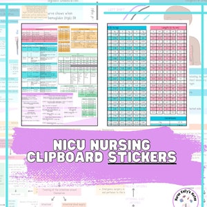 NICU Still-Aufkleber für Klemmbrett (groß, 2er-Set) | Neonatale Ressourcen für Visuelle LeaRNers