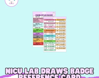 NICU Lab Werte Badge Referenzkarte