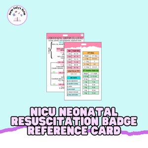 Tarjeta de referencia de la credencial de reanimación neonatal (RNP) de la UCIN: Compañero de credencial portátil de reanimación neonatal para enfermeras de cuidados intensivos neonatales, enfermeros de práctica médica y auxiliares médicos.