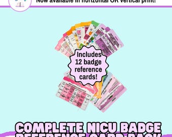 NICU Nurse Badge Referenzkartenpaket: 12 tragbare Karten